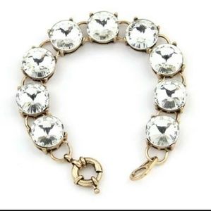 Gold accent bling toggle bracelet